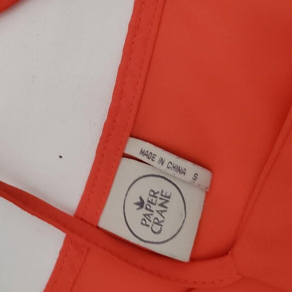 Paper Crane By Anthropologie Women's V-Neck Sleeveless Short Dress Orange Small - Picture 12 of 15